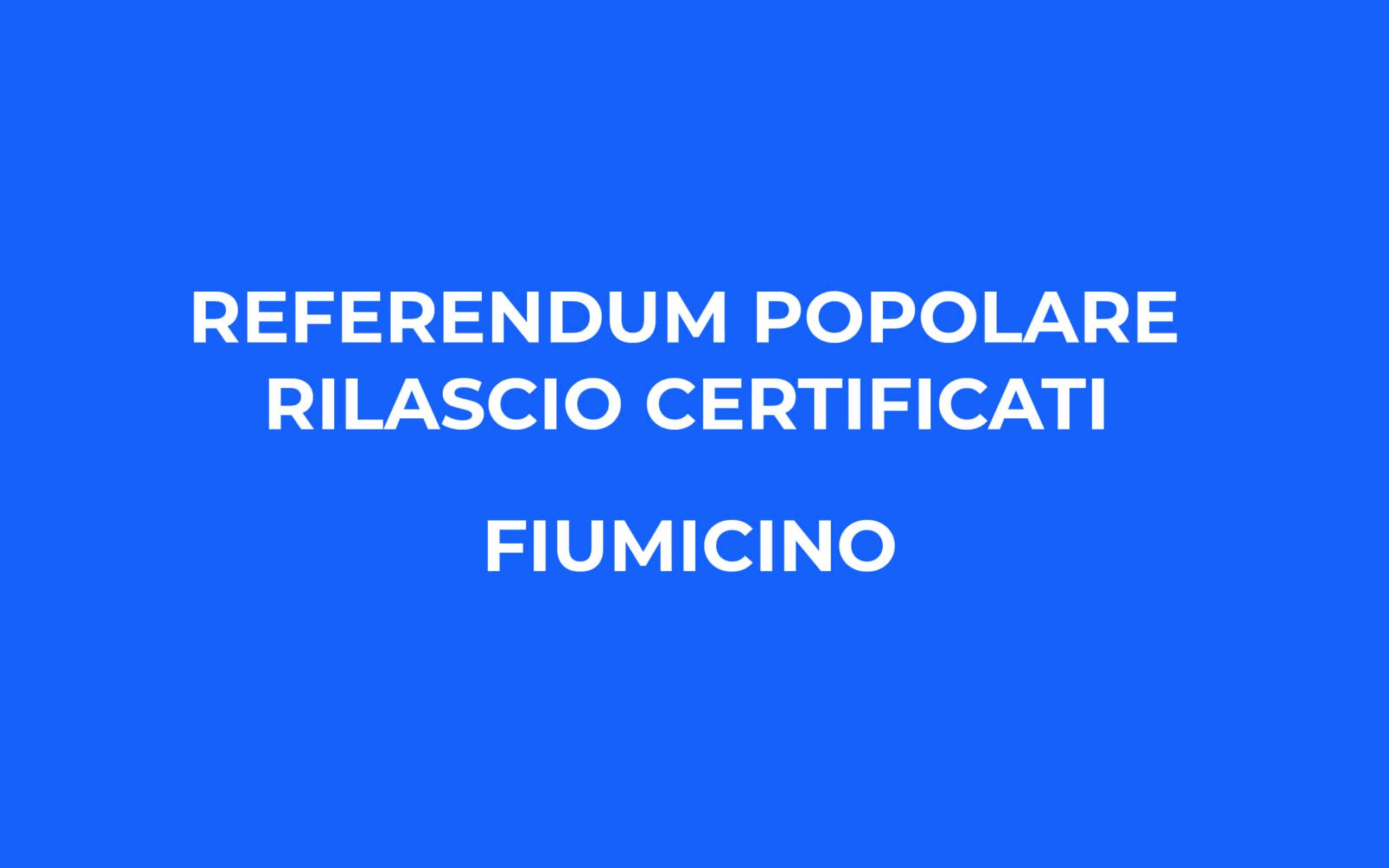 Referendum popolare abrogativo del giorno 12 giugno 2022 – Rilascio certificati