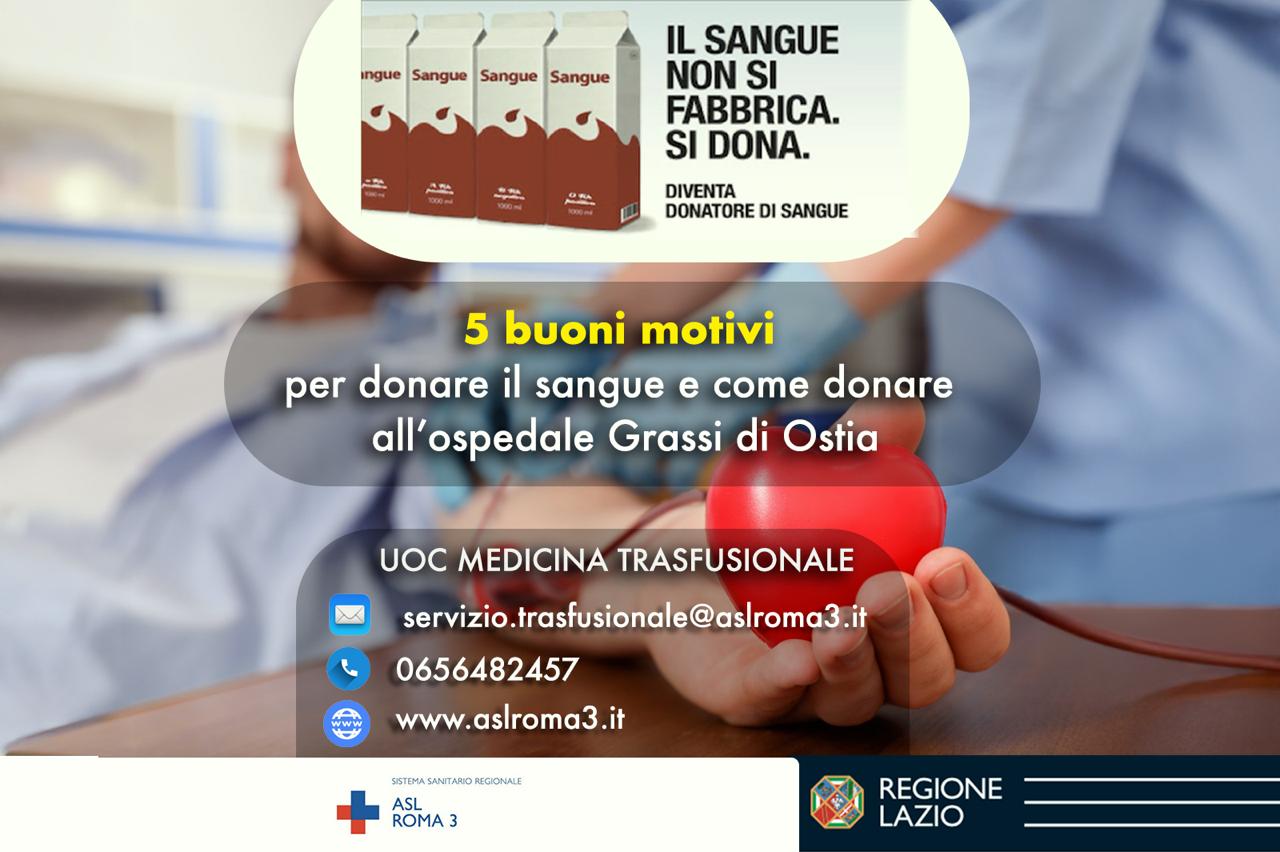 ASL Roma 3, al via campagna social “Il sangue non si fabbrica. Si dona”