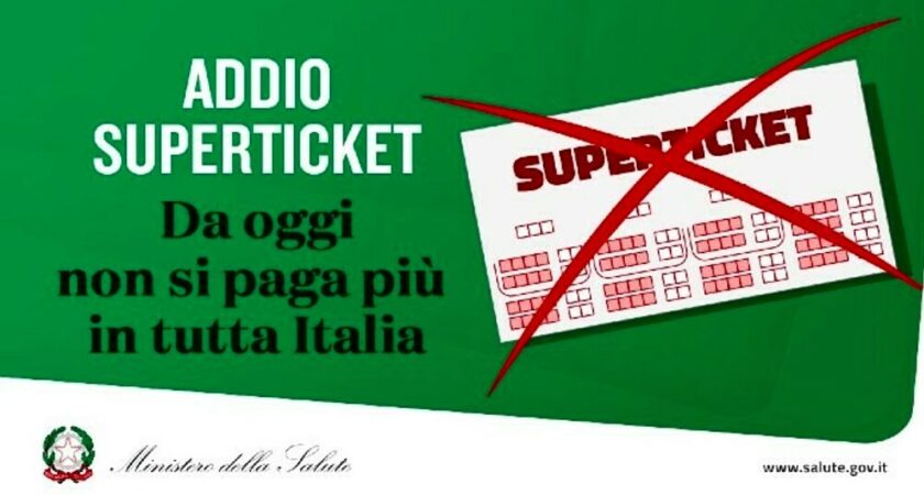 Dal 1° settembre 2020 abolito il superticket per le prestazioni sanitarie