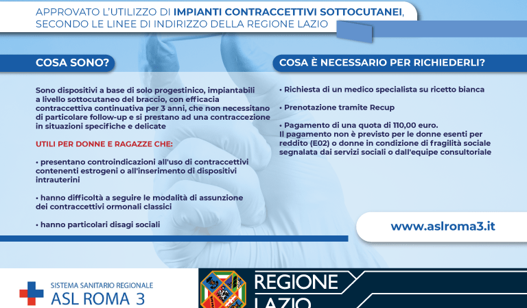 Approvato utilizzo impianti contraccettivi sottocutanei