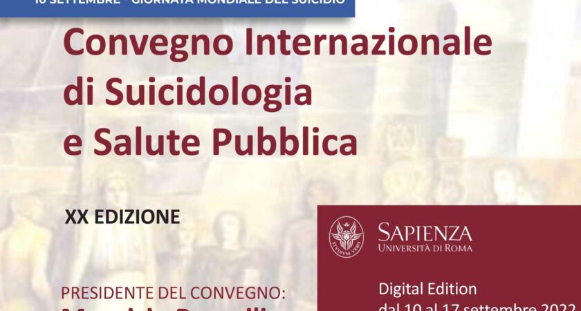 XX edizione del “Convegno Internazionale di Suicidologia e Salute Pubblica “