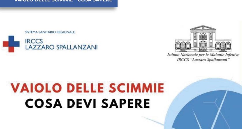 Partita la campagna vaccinale per il vaiolo delle scimmie (Monkeypox virus) all’INMI Lazzaro Spallanzani di Roma