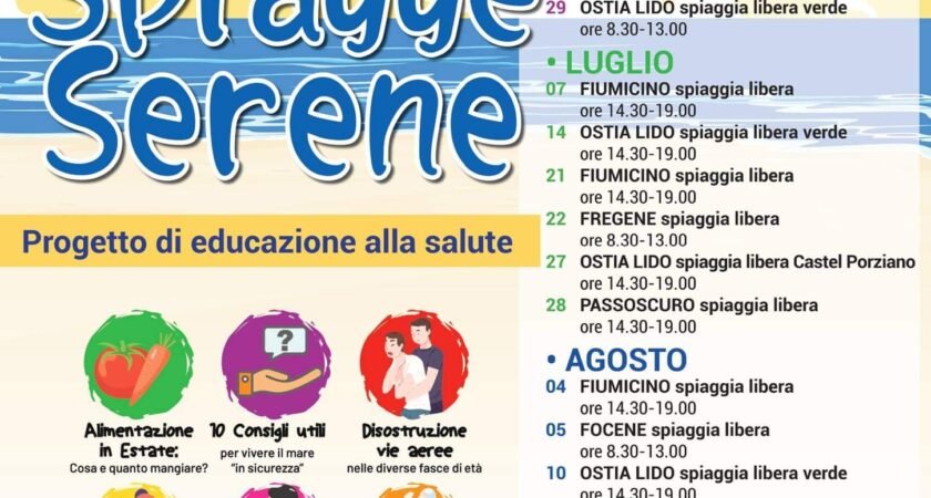 Spiagge serene, iniziativa delle Asl della costa romana