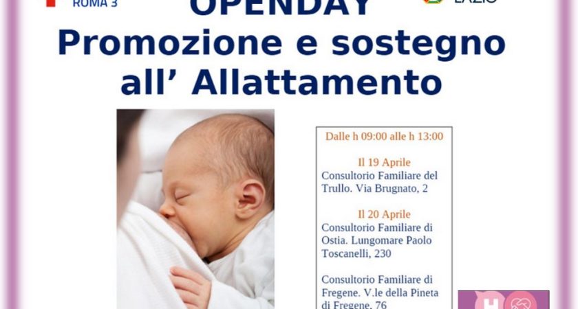 Open Week sulla Salute della Donna: Venerdì 19 aprile e Sabato 20 aprile – Promozione e sostegno all’allattamento – Luoghi e orari
