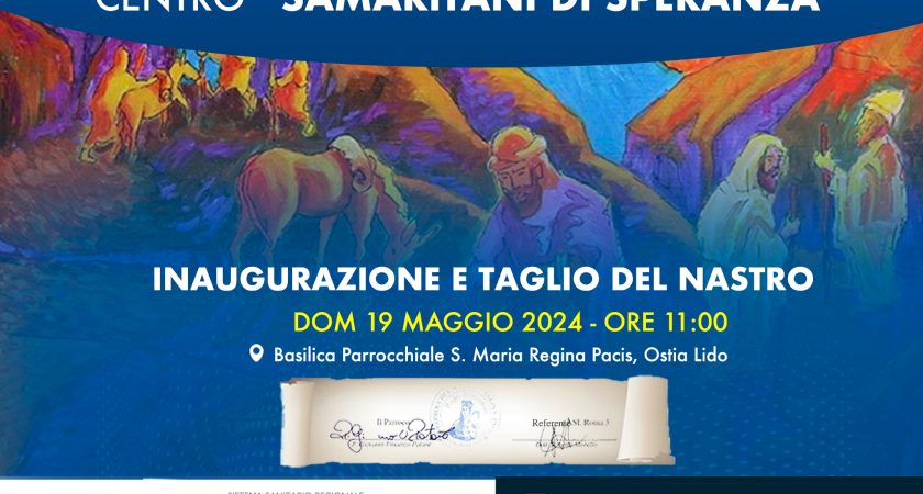 Evento 19 maggio CENTRO “Samaritani di Speranza”