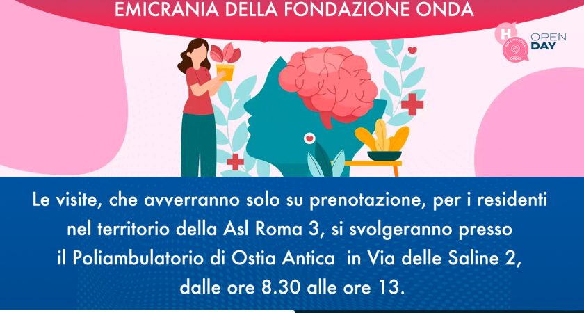 Asl Roma 3 aderisce a Open Day Emicrania della Fondazione Onda