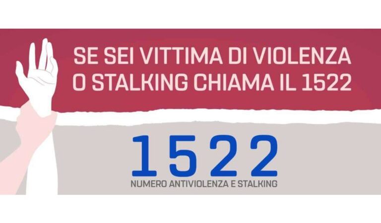 Chiama il 1522 per richiedere aiuto e ricevere informazioni in sicurezza, senza essere ascoltata dal tuo aggressore