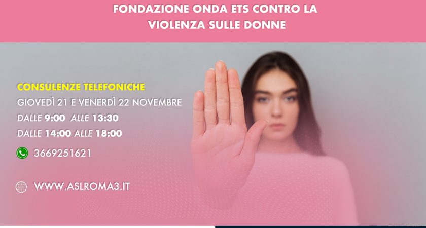 Violenza sulle Donne: ASL Roma 3 aderisce a Open Week Fondazione Onda