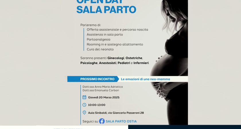 Open Day Sala Parto – Giovedì 20 Marzo – Sala Sinibaldi – Ospedale Grassi di Ostia