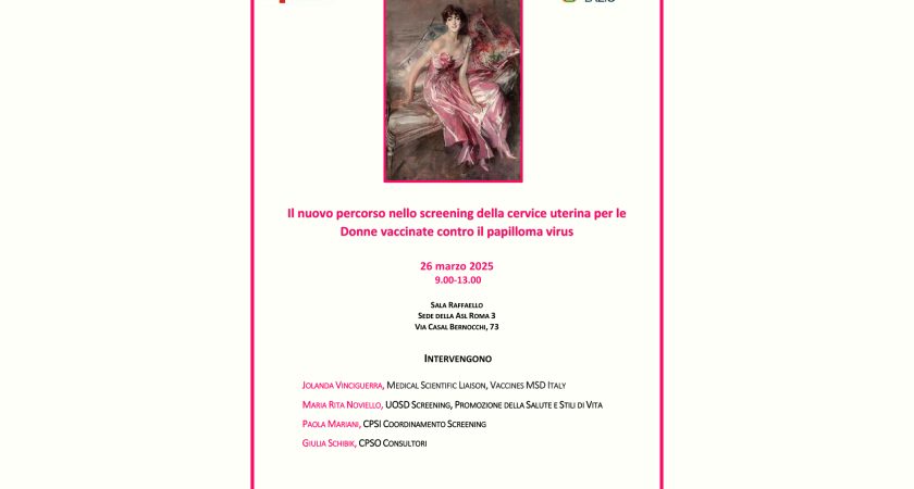 26/03 Corso di formazione per personale sanitario ASL Roma 3 su nuovo percorso screening cervice uterina