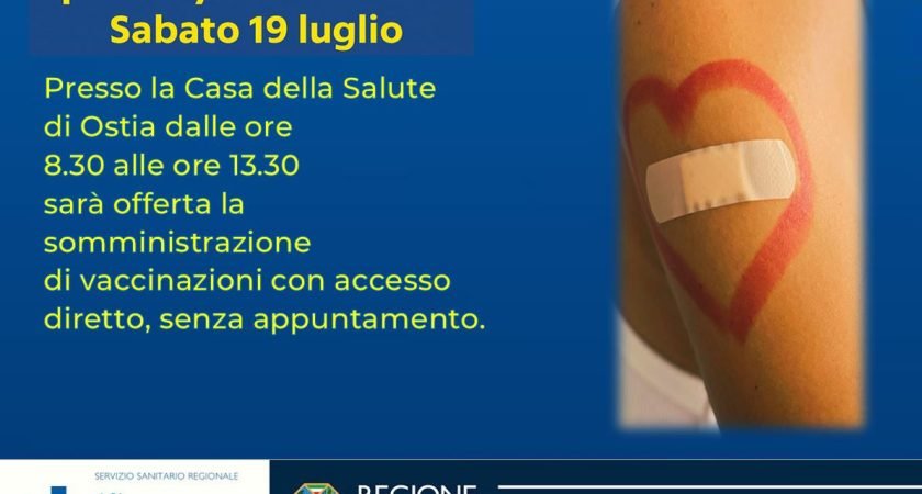 Casa della Salute di Ostia, il 19 luglio vaccinazioni senza appuntamento