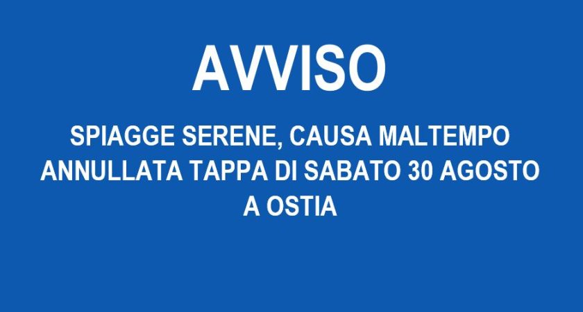 Ostia, rinviata tappa di Spiagge Serene