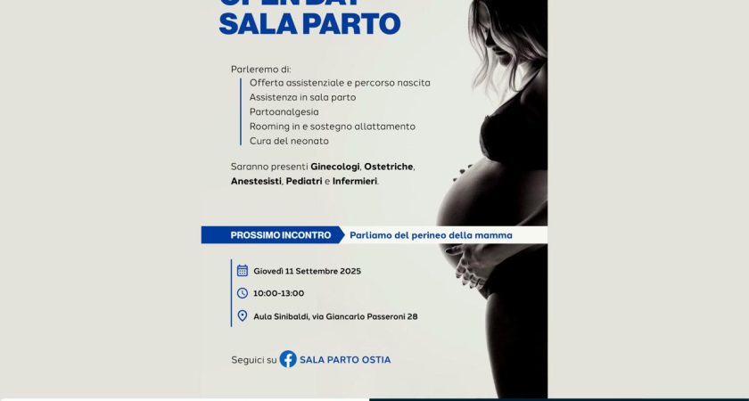 Open Day Sala Parto, giovedì 11 settembre nuovo appuntamento nella Sala Sinibaldi dell’ Ospedale Grassi di Ostia