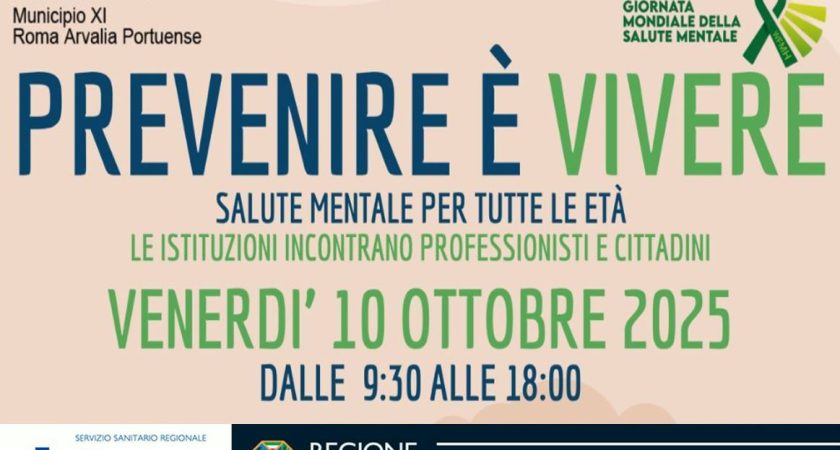 ASL Roma 3, il 10 ottobre convegno in occasione della Giornata Mondiale della Salute mentale