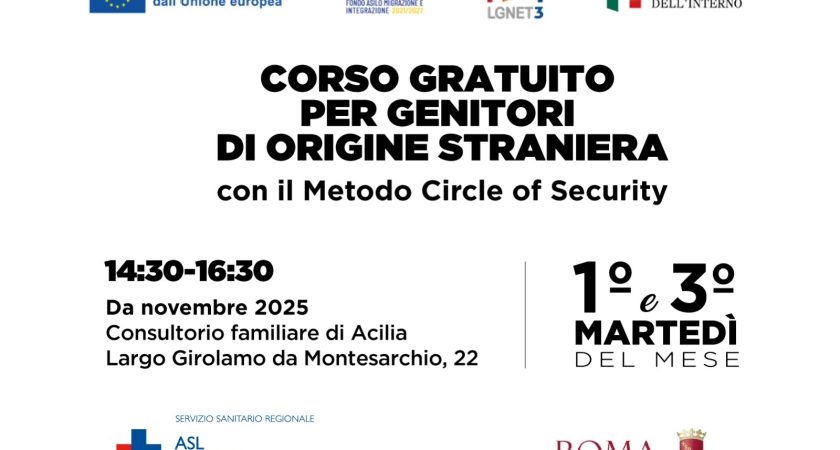 ASL Roma 3; Al via corso gratuito per genitori di origine straniera con il metodo Circle of Security