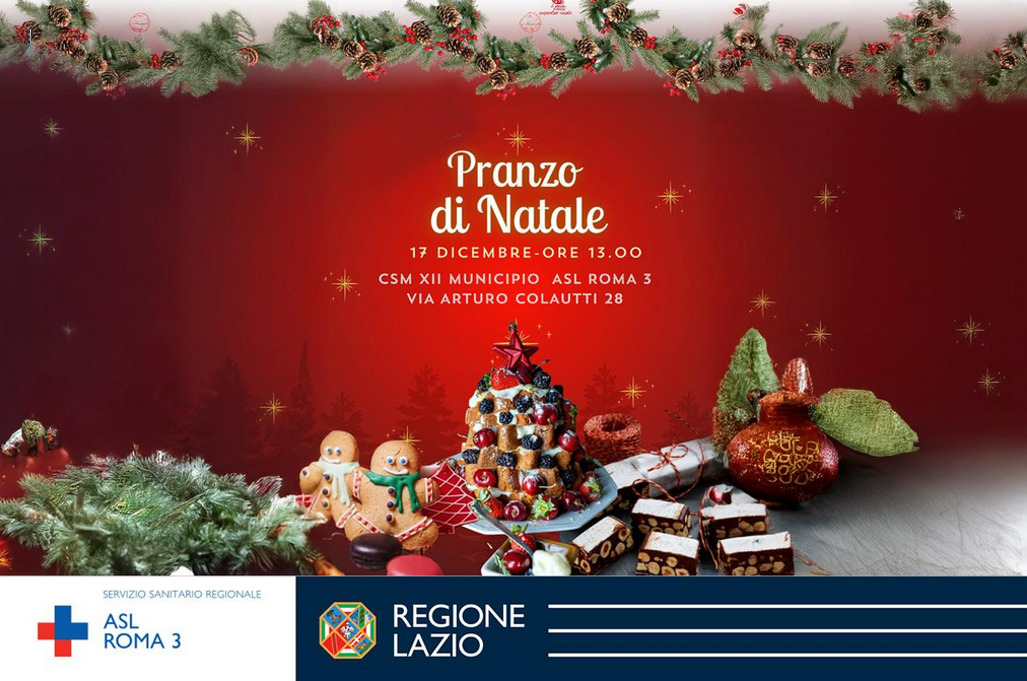 ASL Roma 3, domani 17 dicembre, il pranzo di Natale del Centro di Salute Mentale del XII Municipio