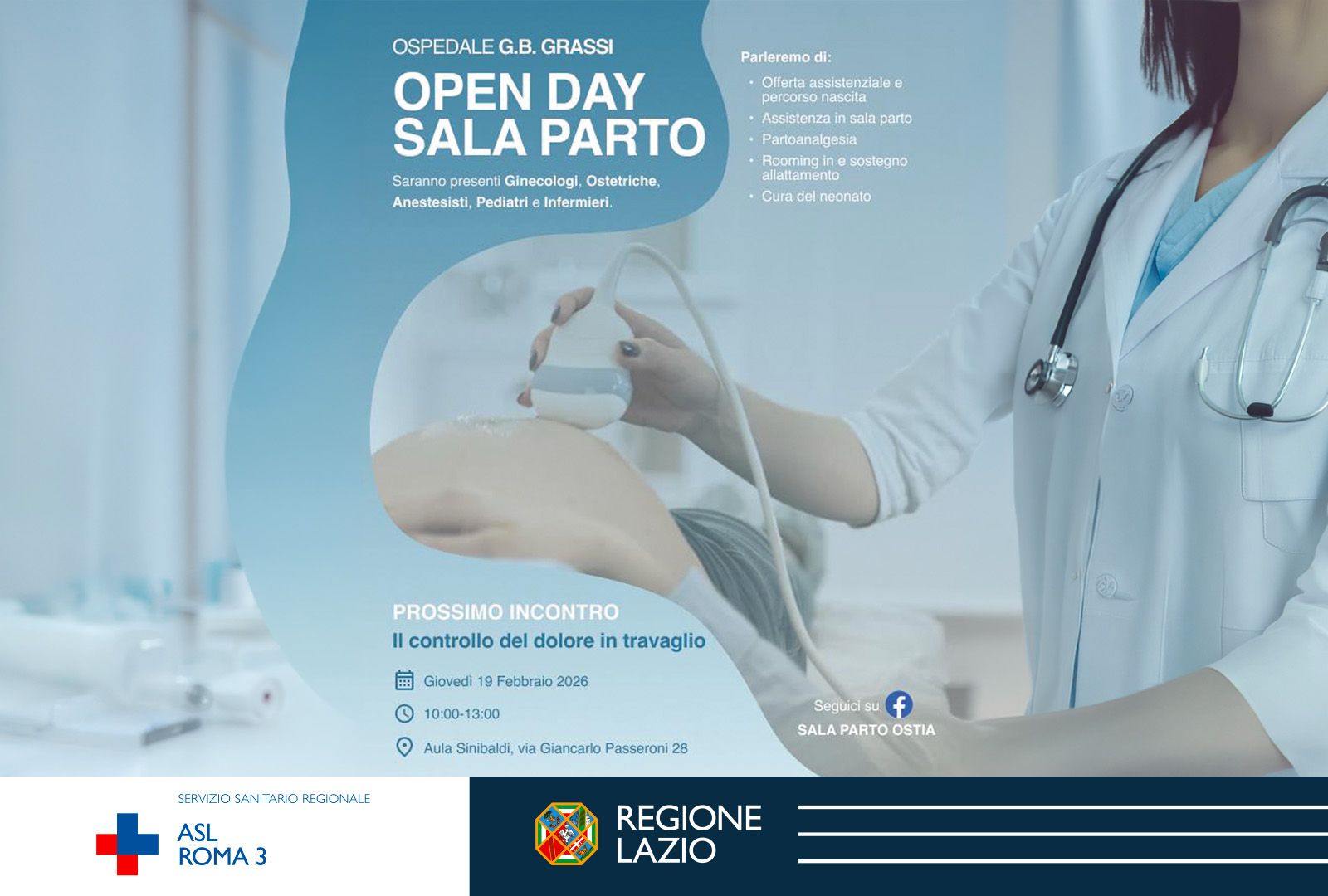Ospedale Grassi; Giovedì 19 febbraio nuovo appuntamento con Open Day Sala Parto
