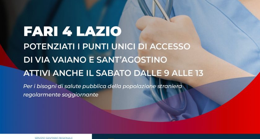 ASL Roma 3; Progetto FARI4Lazio, potenziata offerta Punti Unici di Accesso