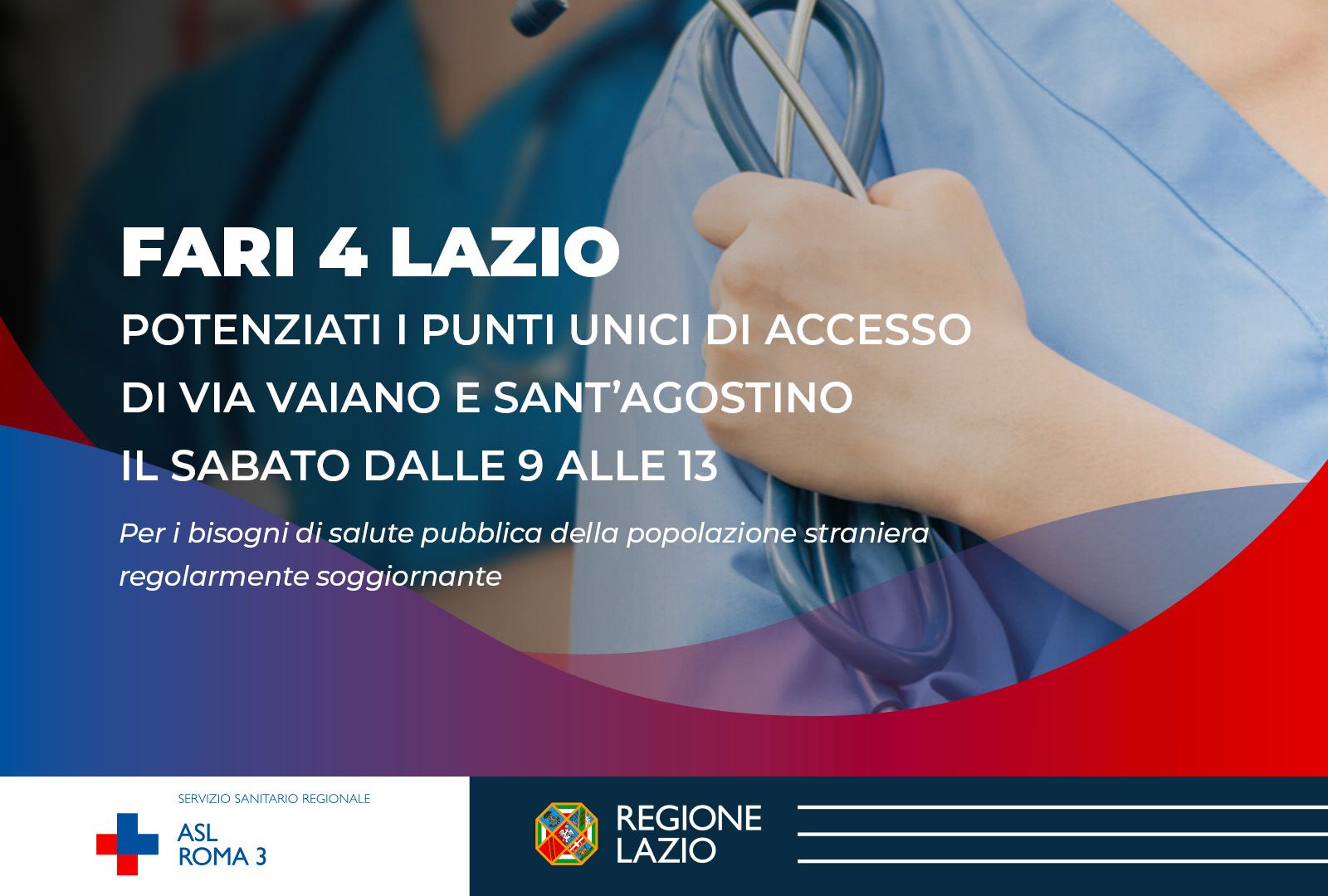 ASL Roma 3; Progetto FARI4Lazio, potenziata offerta Punti Unici di Accesso
