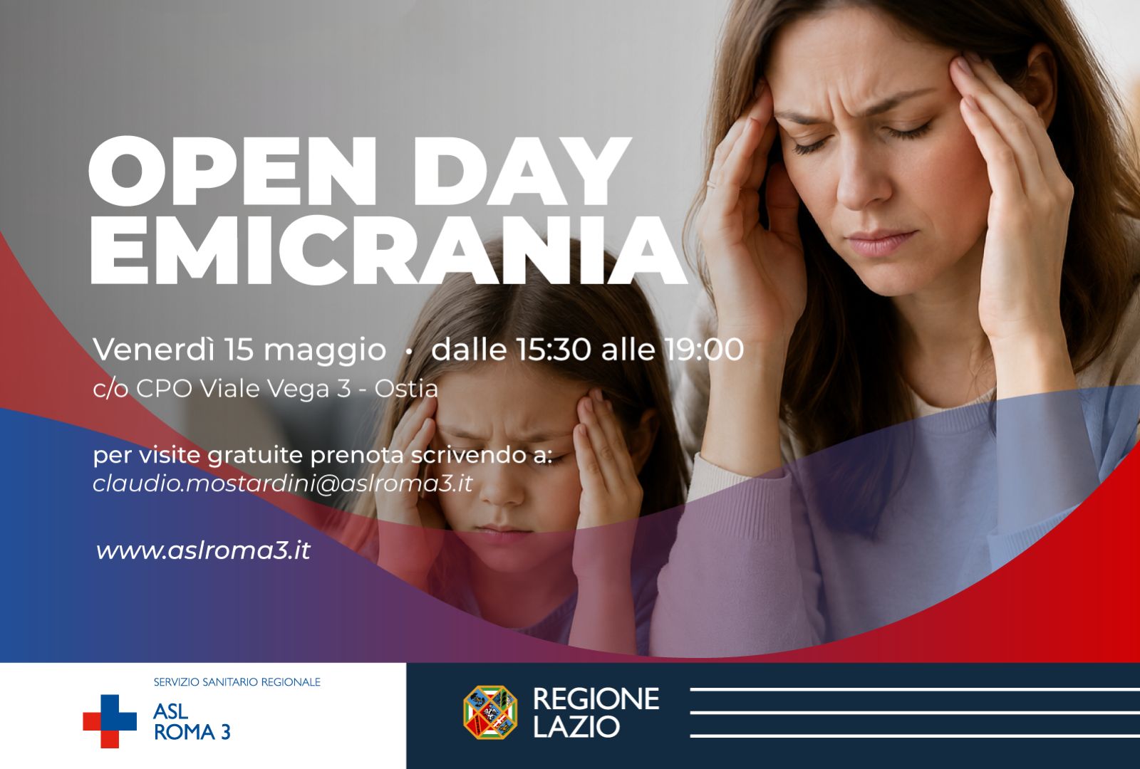 Ostia; ASL Roma 3 aderisce a Giornata Nazionale del mal di testa