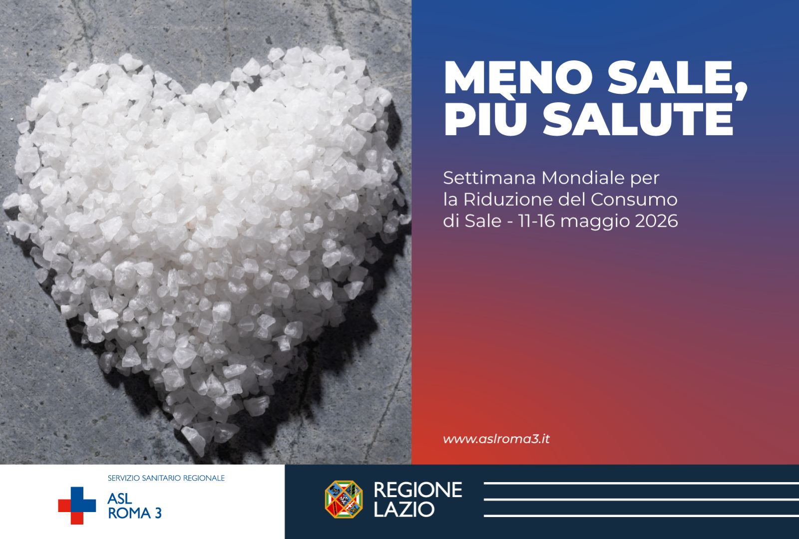 ASL Roma 3; Meno sale, più la salute: Settimana Mondiale per la riduzione del sale