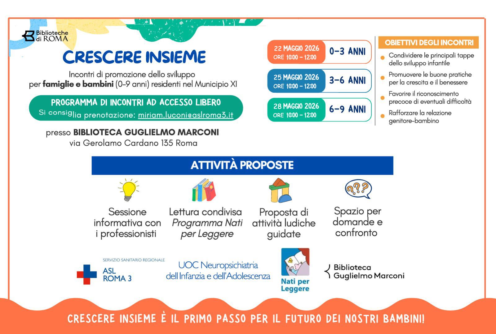 ASL Roma 3, arriva “Crescere Insieme” il progetto di prevenzione e promozione dello sviluppo in età evolutiva