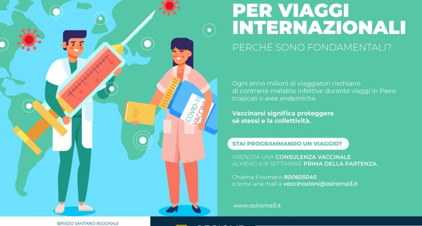 ASL Roma 3; Le vaccinazioni per viaggi internazionali. Perché è importante vaccinarsi.