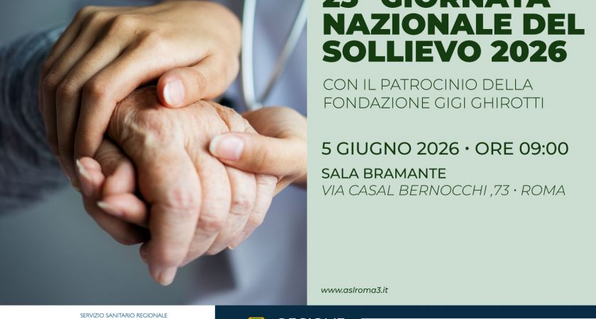 ASL Roma 3; Venerdì 5 giugno a Casal Bernocchi “Prendersi cura in tempo: le cure palliative precoci per la qualità della vita”