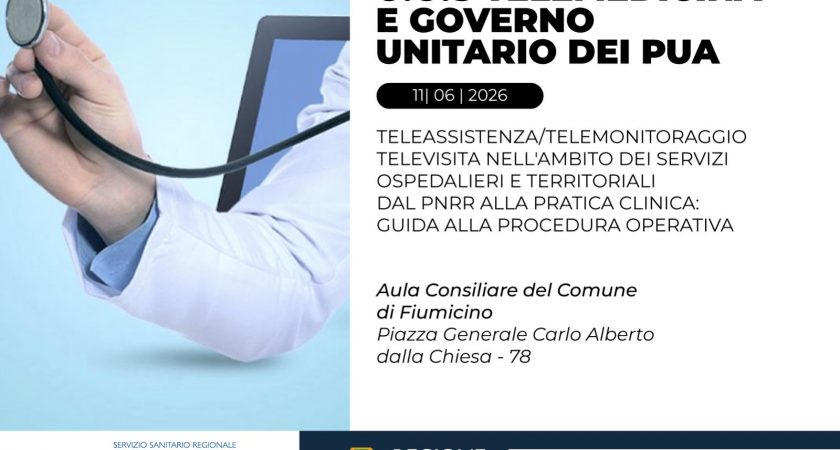 ASL Roma 3, a Fiumicino corso ECM su teleassistenza, telemonitoraggio, televisita e teleconsulto Giovedì 11 giugno nella sala consiliare del Comune