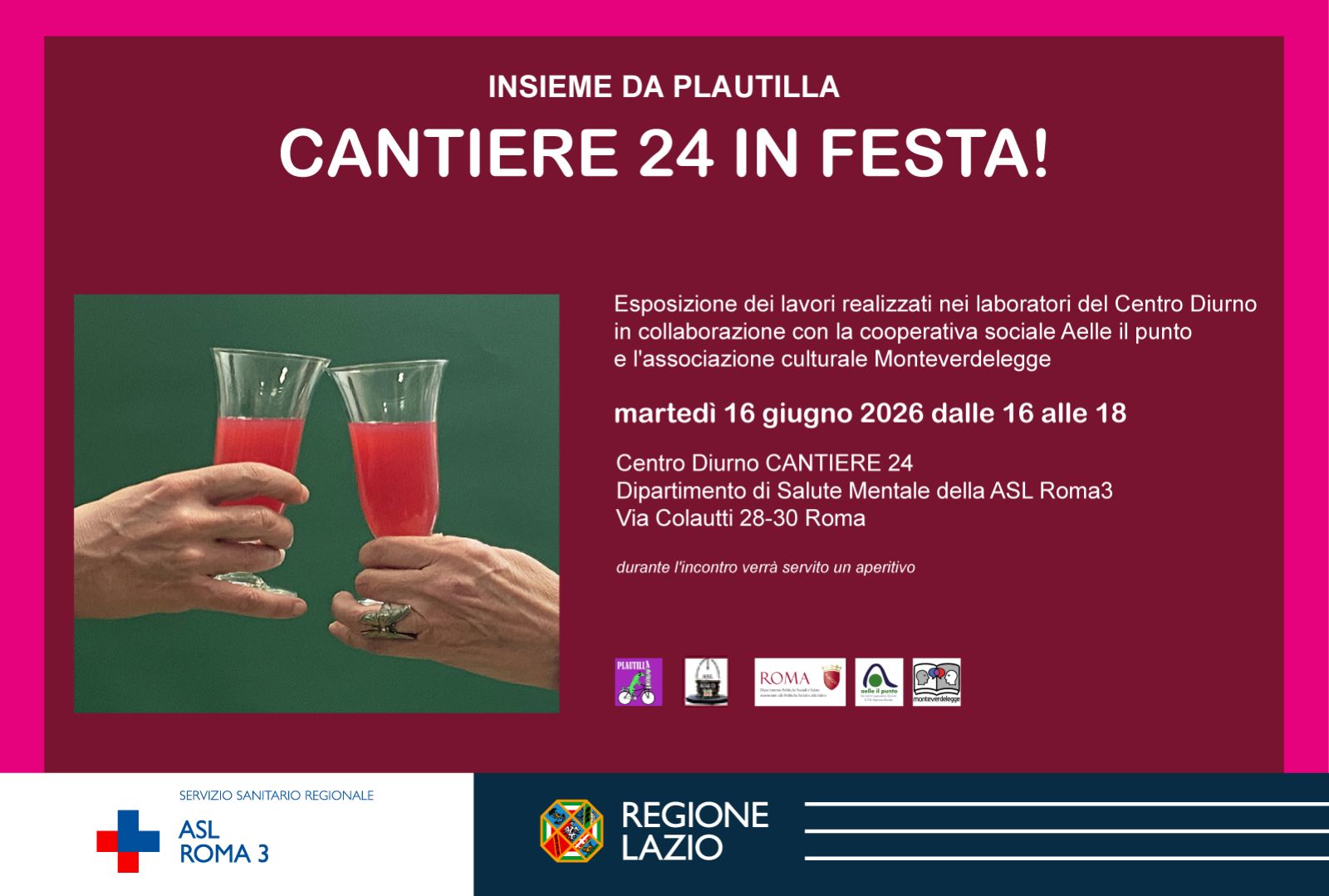 ASL Roma 3, il 16 giugno esposizione dei lavori artistici degli utenti del CD Cantiere 24 di via Colautti