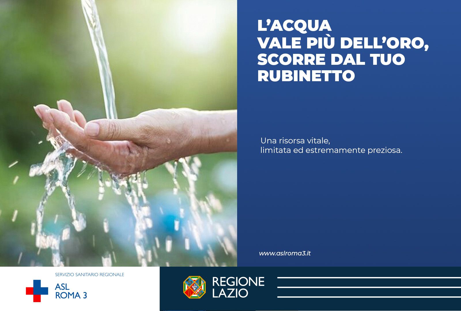 ASL Roma 3; Acqua in bottiglia o acqua del rubinetto, ecco le buone pratiche di consumo