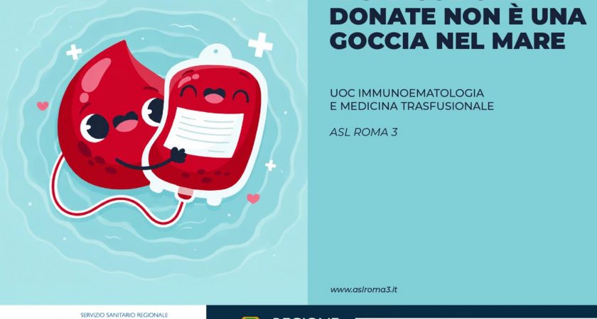ASL Roma 3; Al via campagna social per la donazione del sangue