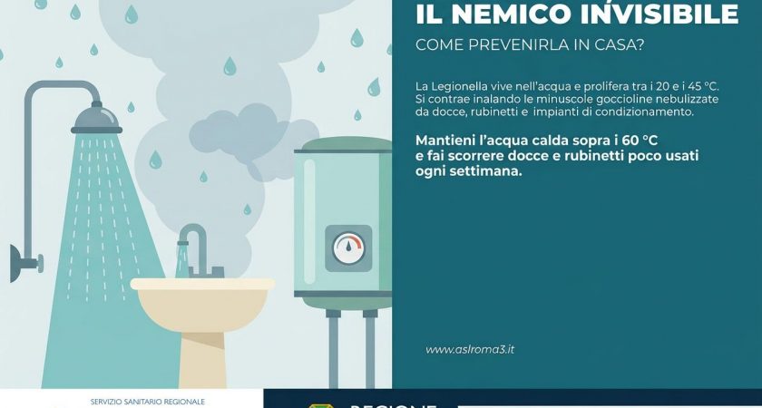 Prevenzione; Legionella, la guida sinottica per cittadini, aziende ricettive e strutture sanitarie