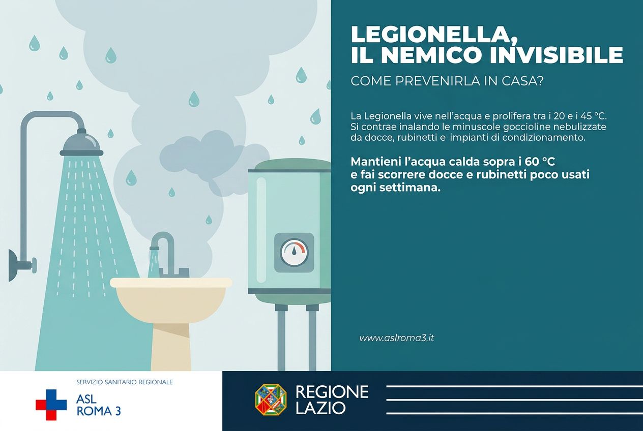 Prevenzione; Legionella, la guida sinottica per cittadini, aziende ricettive e strutture sanitarie