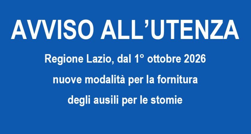 Ausili stomie, dal 1° ottobre nuove modalità per la fornitura