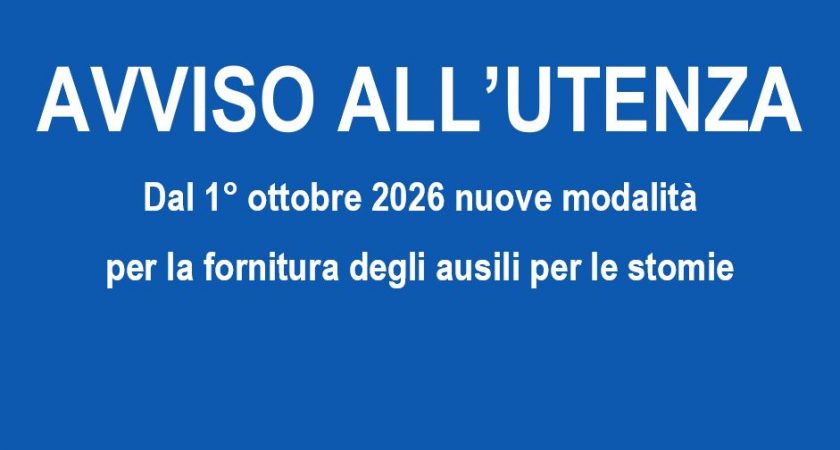 Ausili stomie, dal 1° ottobre nuove modalità per la fornitura