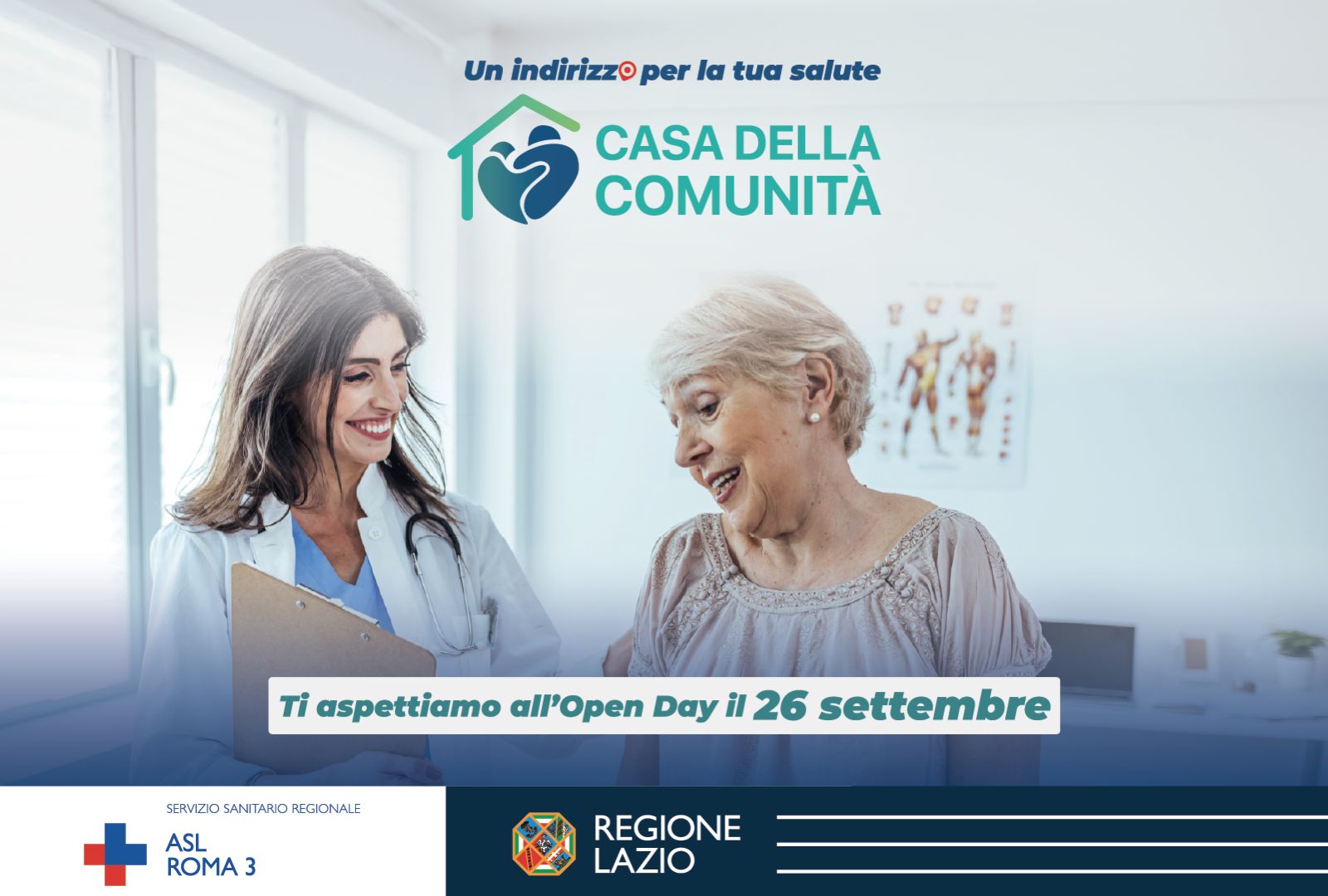 Sabato 26 settembre: Open Day nelle Case della Comunità della ASL Roma 3 di Ostia e Magliana