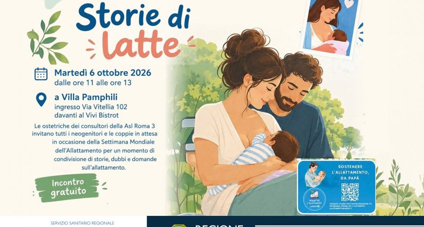 Settimana Mondiale dell’Allattamento, il 6 ottobre appuntamento con le ostetriche della ASL Roma 3 a Villa Pamphili