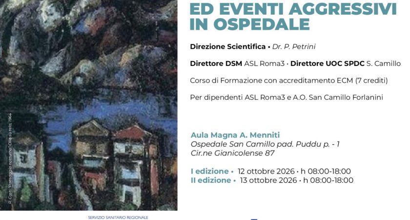Formazione; Il 12 e 13 ottobre un corso per dipendenti ASL Roma 3 e S. Camillo